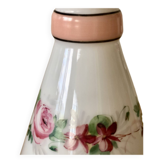 White opaline vase and floral decoration