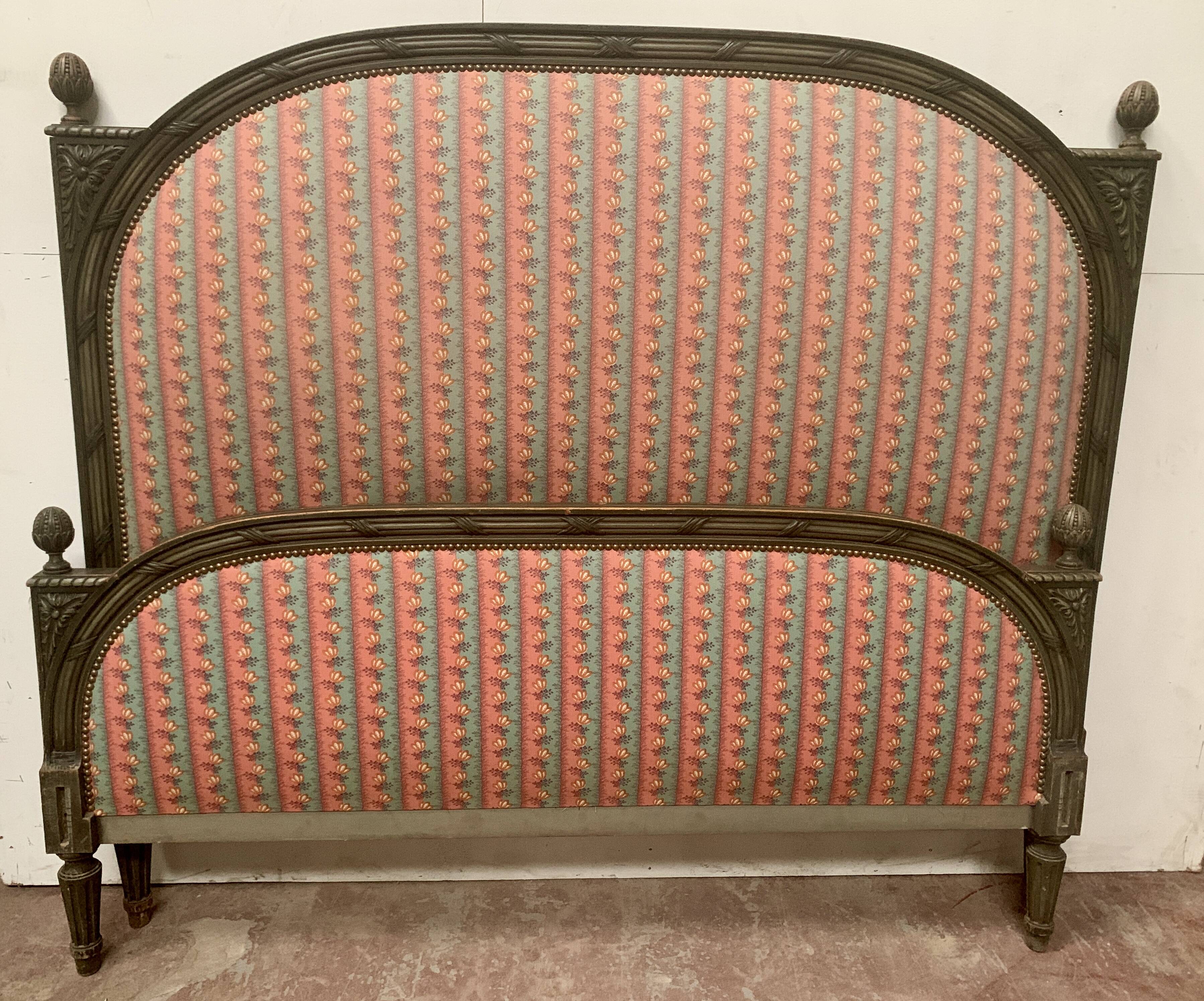 Louis XVI style bed in patinated beech, 20th century