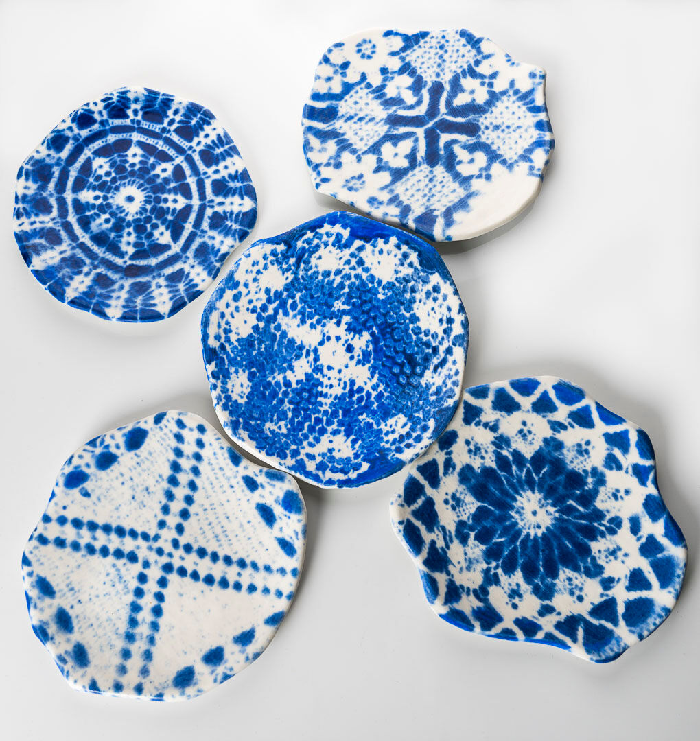 Pure Indigo dessert plates