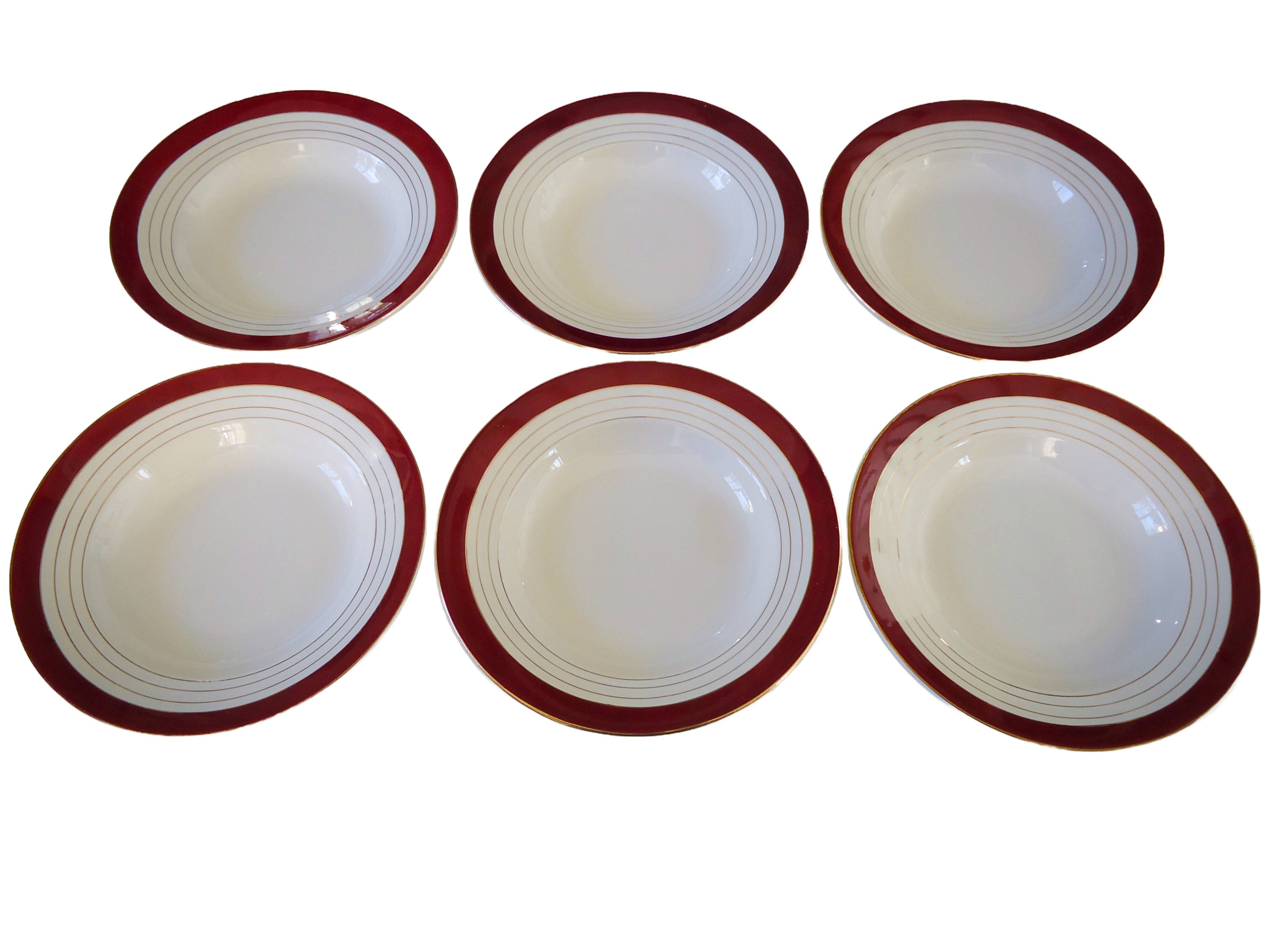 Assiettes creuses porcelaine opaque digoin sarreguemines modèle pasteur
