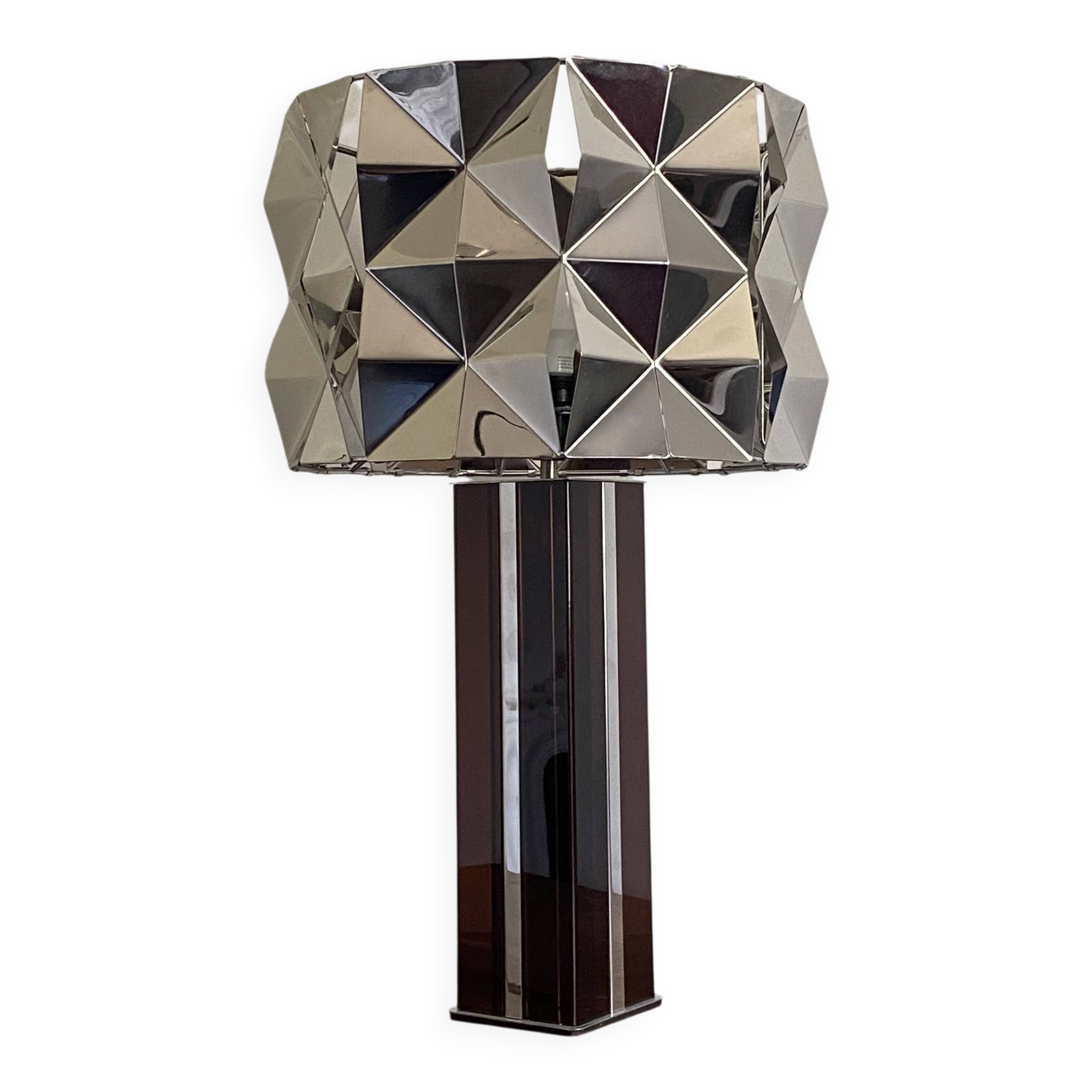Kinetic lamp. 1970. Smoked Plexiglas. Space age.