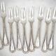 Boulenger Rubans Louis XVI, 10 snail forks, silver-plated crustaceans.