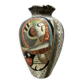Vintage Alexander Kalifano Cubist Vase 1950s | Picasso Style Hand Painted