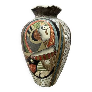 Vintage Alexander Kalifano Cubist Vase 1950s | Picasso Style Hand Painted