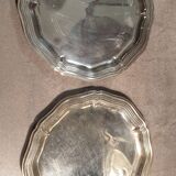 4 carved silver metal coasters