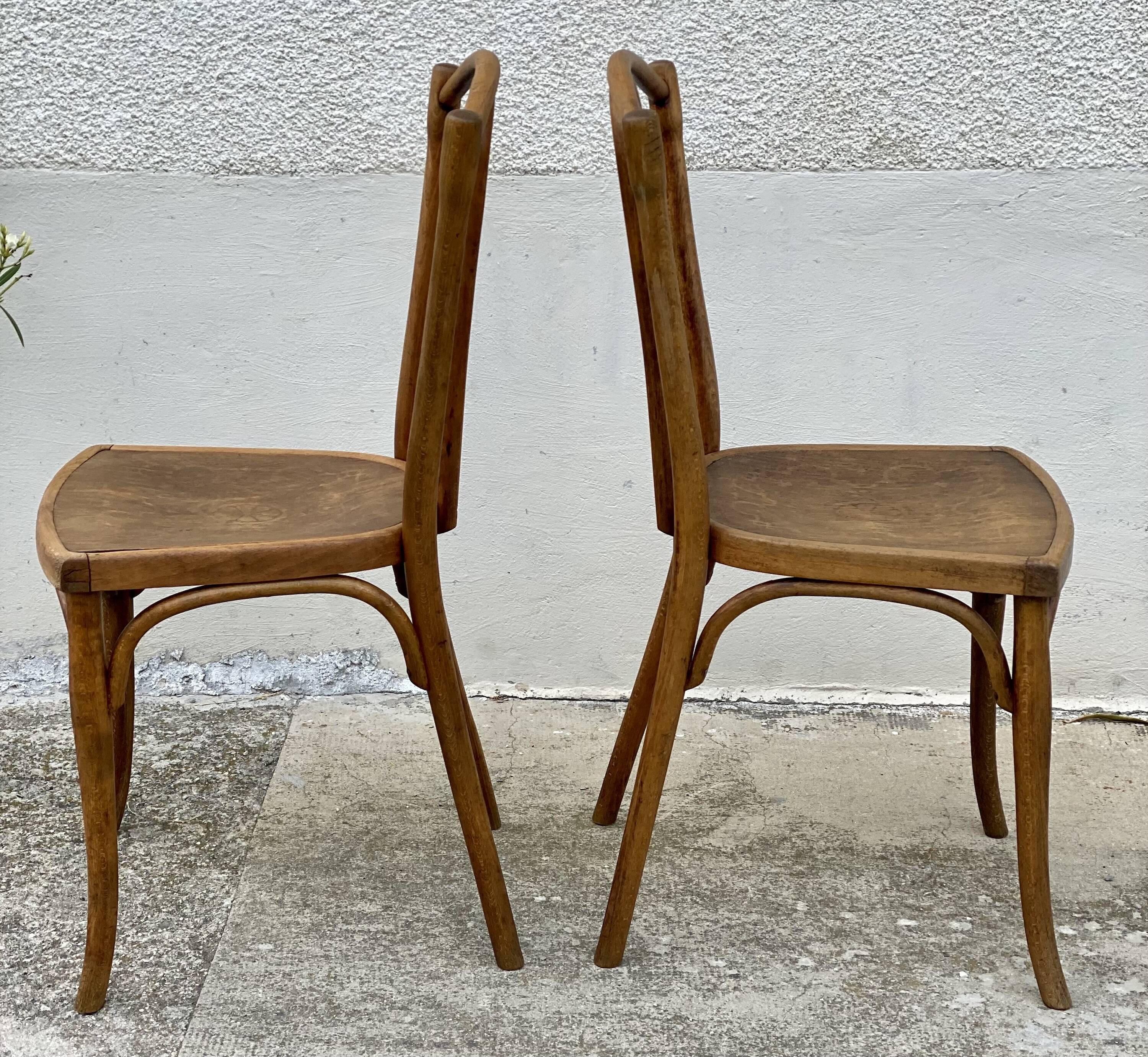 Pair of vintage thonet bistro chairs from 1900