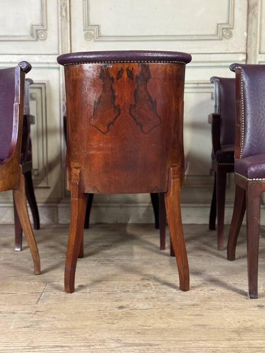 Set of 4 Art Deco chairs and 4 armchairs in rosewood, circa 1930