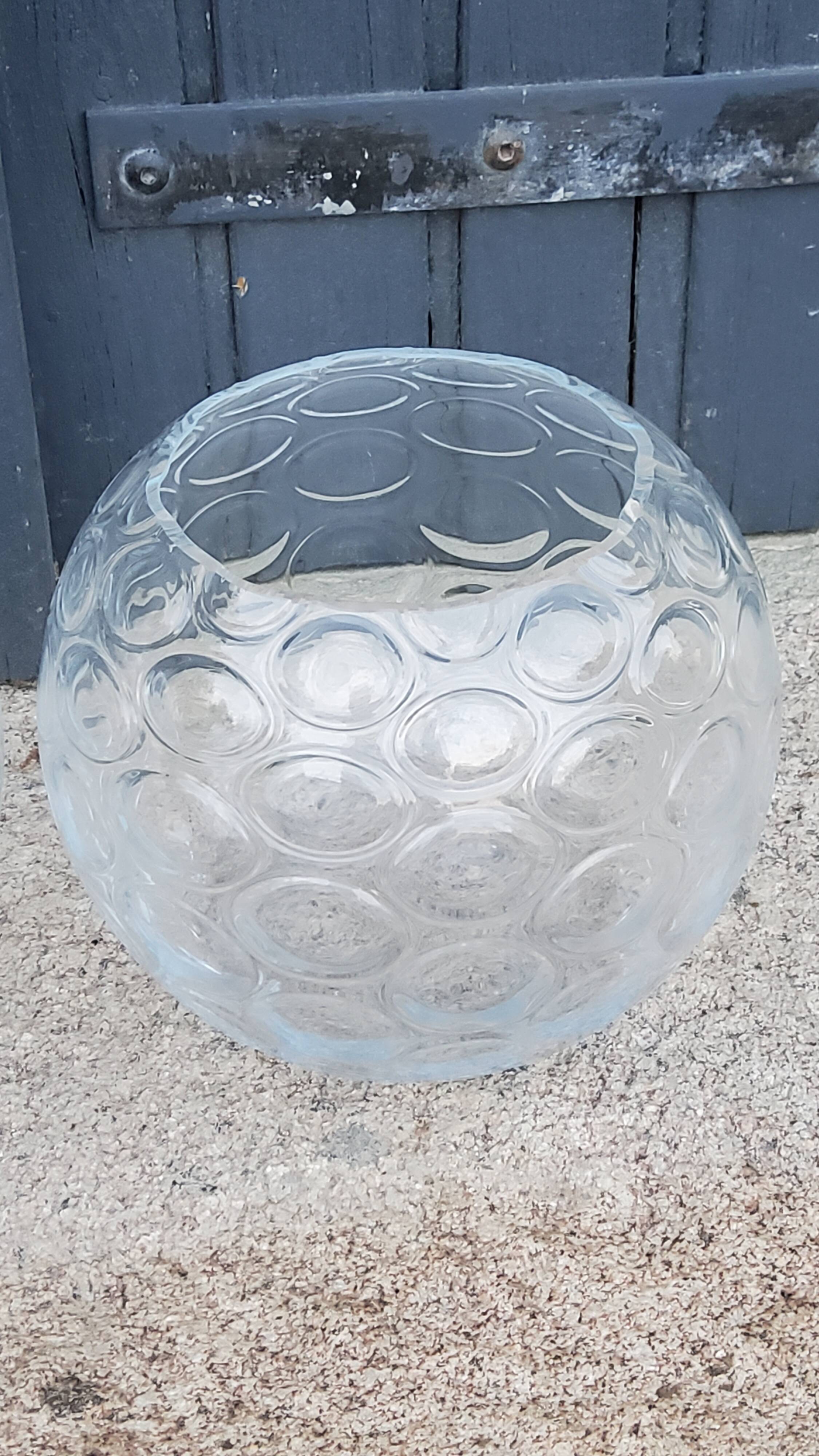 Pair of glass ball vases from the 70