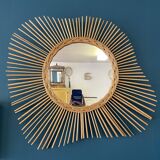 Rattan sun mirror 70s