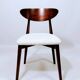 Vintage dining chairs set of 6 pearl bouclé