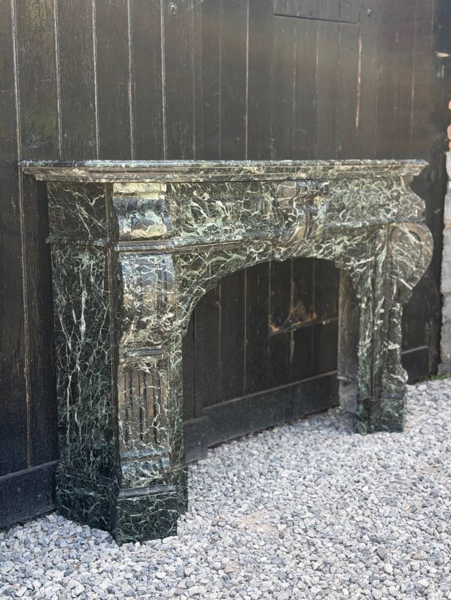 Cheminée Napoléon III en marbre vert antique, vers 1880