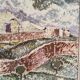 Original Swedish Oil on Canvas – "Landscape with Buildings" by Gösta Nordblad – Signed – Vintage and Framed