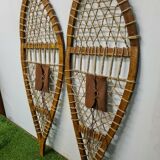 Pair of wooden snowshoes