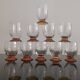 10 art-deco blown white wine glasses 1930
