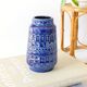 Vintage Scheurich Inka Vase, Blue Ceramic, West Germany