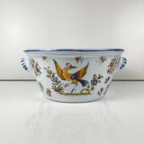 Large hand-painted earthenware salad bowl, signed "Mousiters", 20th century.
