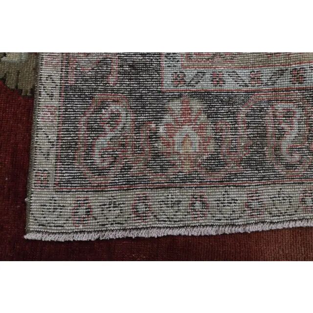 Tapis turc fait main en laine et coton rouge des années 1970 172x278