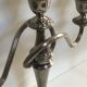 Pair of silver metal chandeliers