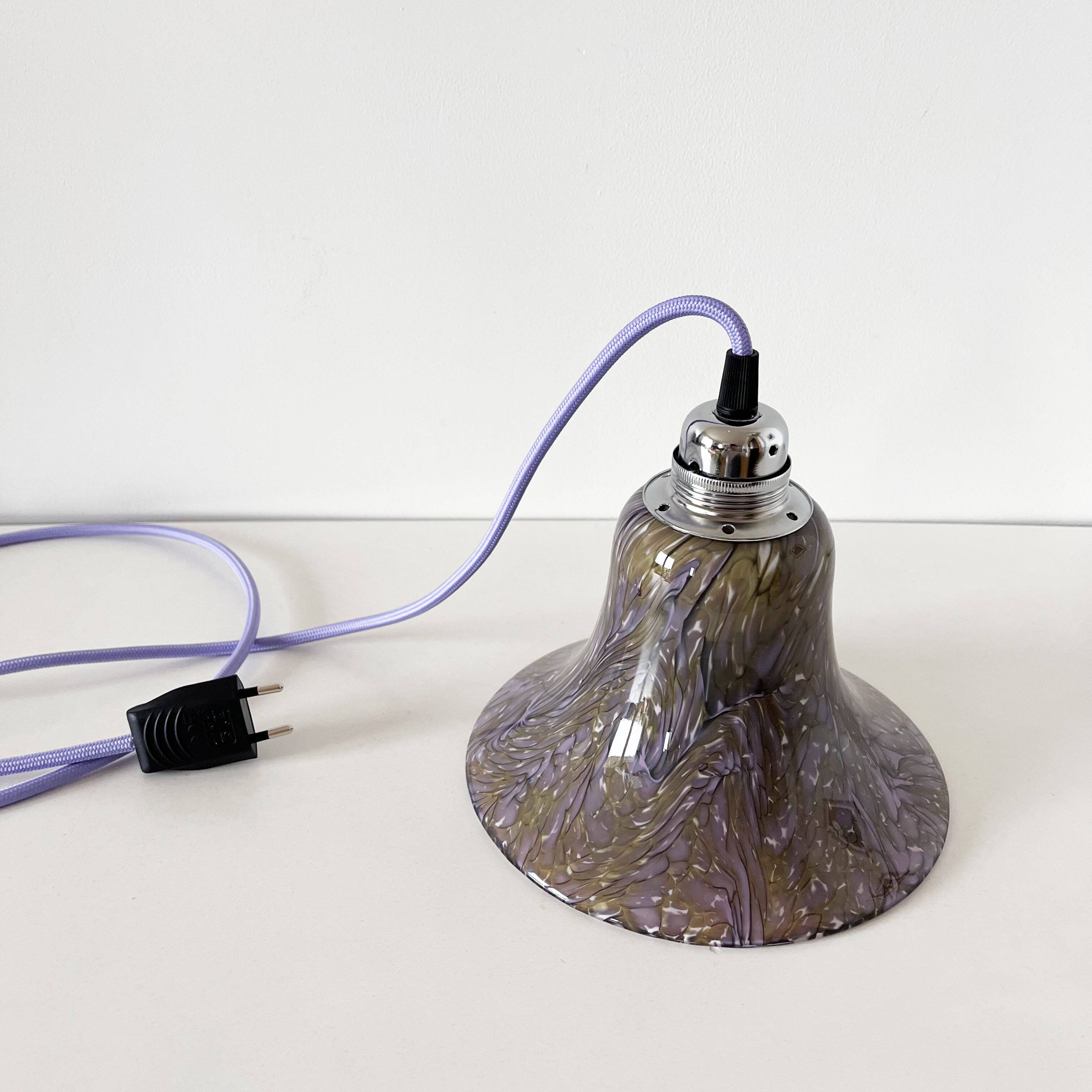 Purple opaline globe portable or pendant lamp