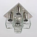 Ceiling light or wall sconce J.T. Kalmar in cubic glass, Austria, 1960s.