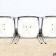 Suite of 3 Leather and Chrome Metal Chairs, attributed to Collomb Creation – 1970