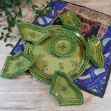 Ethnic style 6-compartment plate