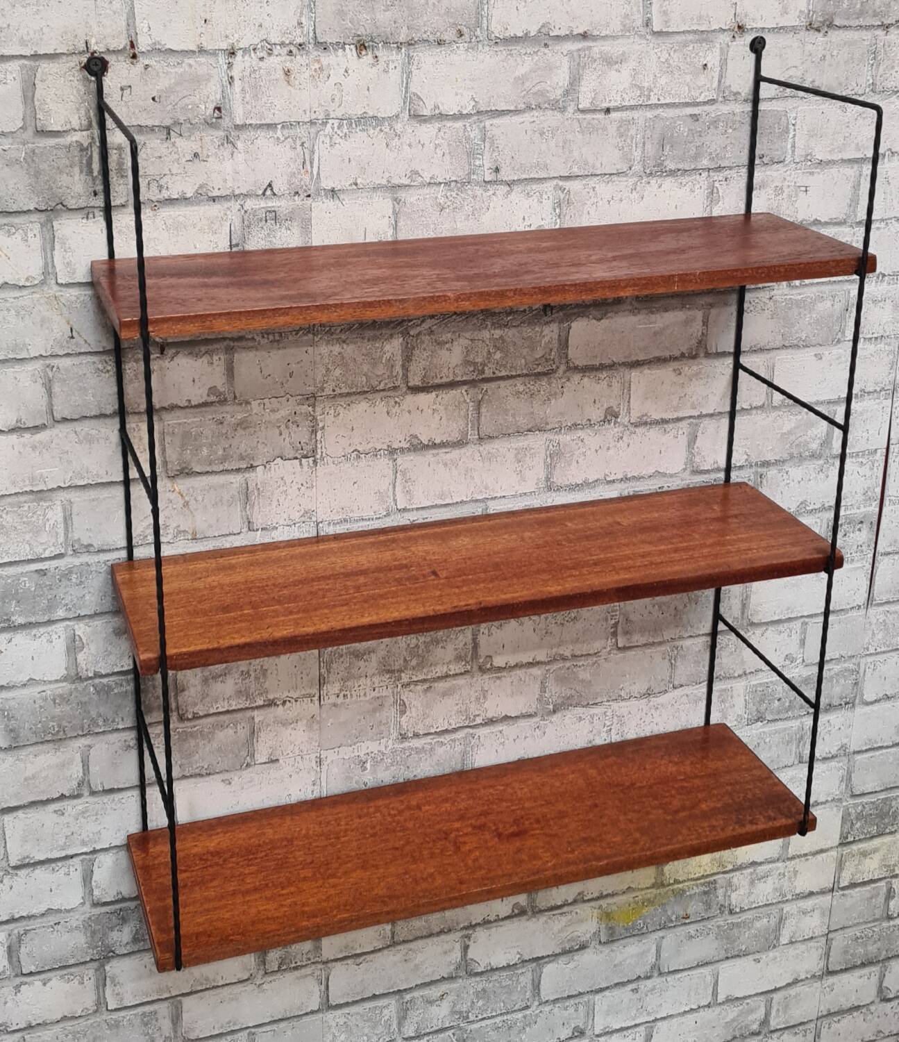 Etagere vintage original  bois acajou . metal