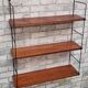 Original vintage mahogany wood shelf. metal