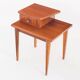 Vintage bedside table. Varnished wood. France, 1960s.