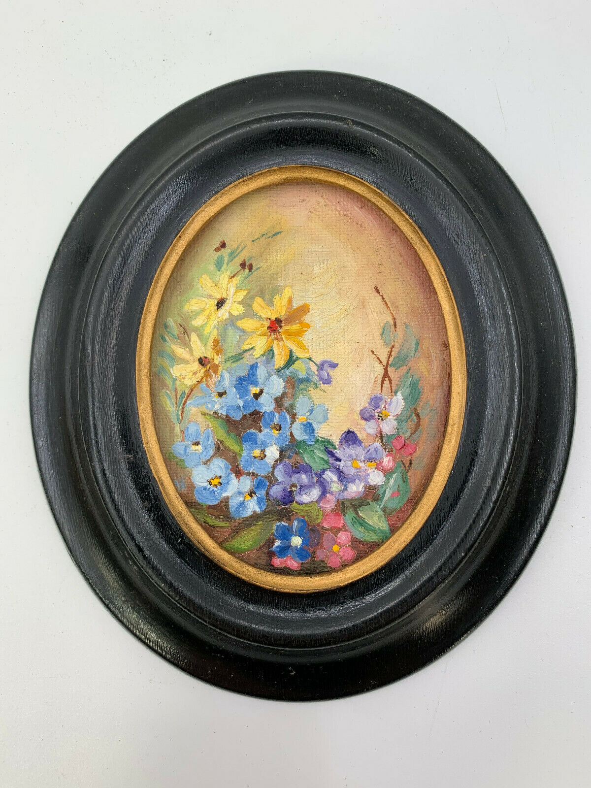 Lot miniature paintings floral decoration 1920