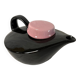 Vintage black and pink ceramic teapot