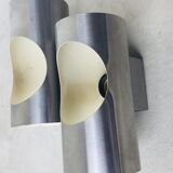 Double cylindrical wall lamp oxar stainless steel design 1970