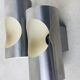 Double cylindrical wall lamp oxar stainless steel design 1970