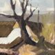 Original Swedish Oil on Canvas – "Farm" by Jörgen Bruun – Signed – Vintage and Framed – 41 × 31 cm (16.1" × 12.2")
