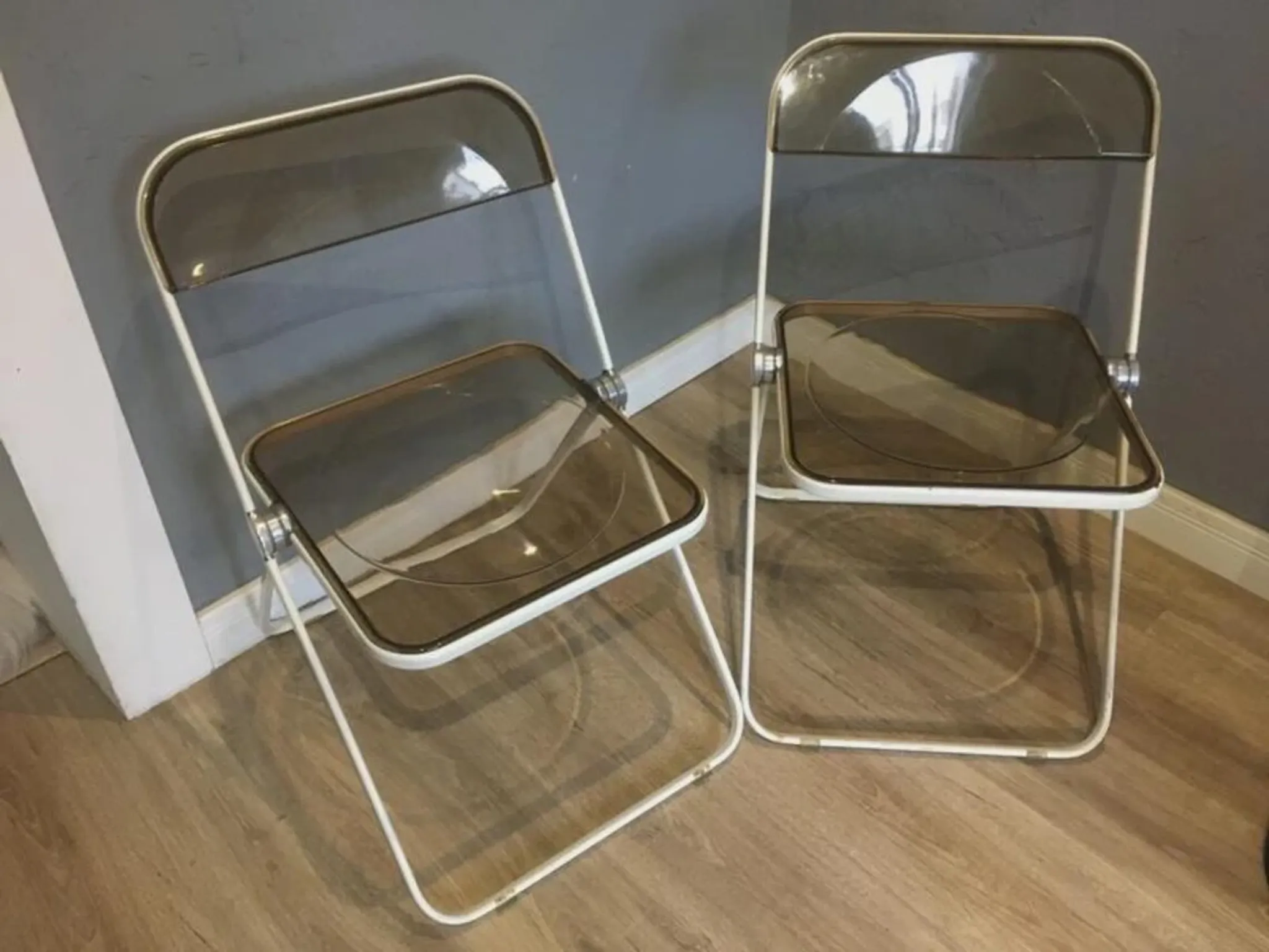 Pair of Plia folding chairs by Giancarlo Piretti for Castelli, 1970s