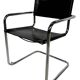 Ensemble vintage de 6 chaises à structure tubulaire Mart Stam design cuir