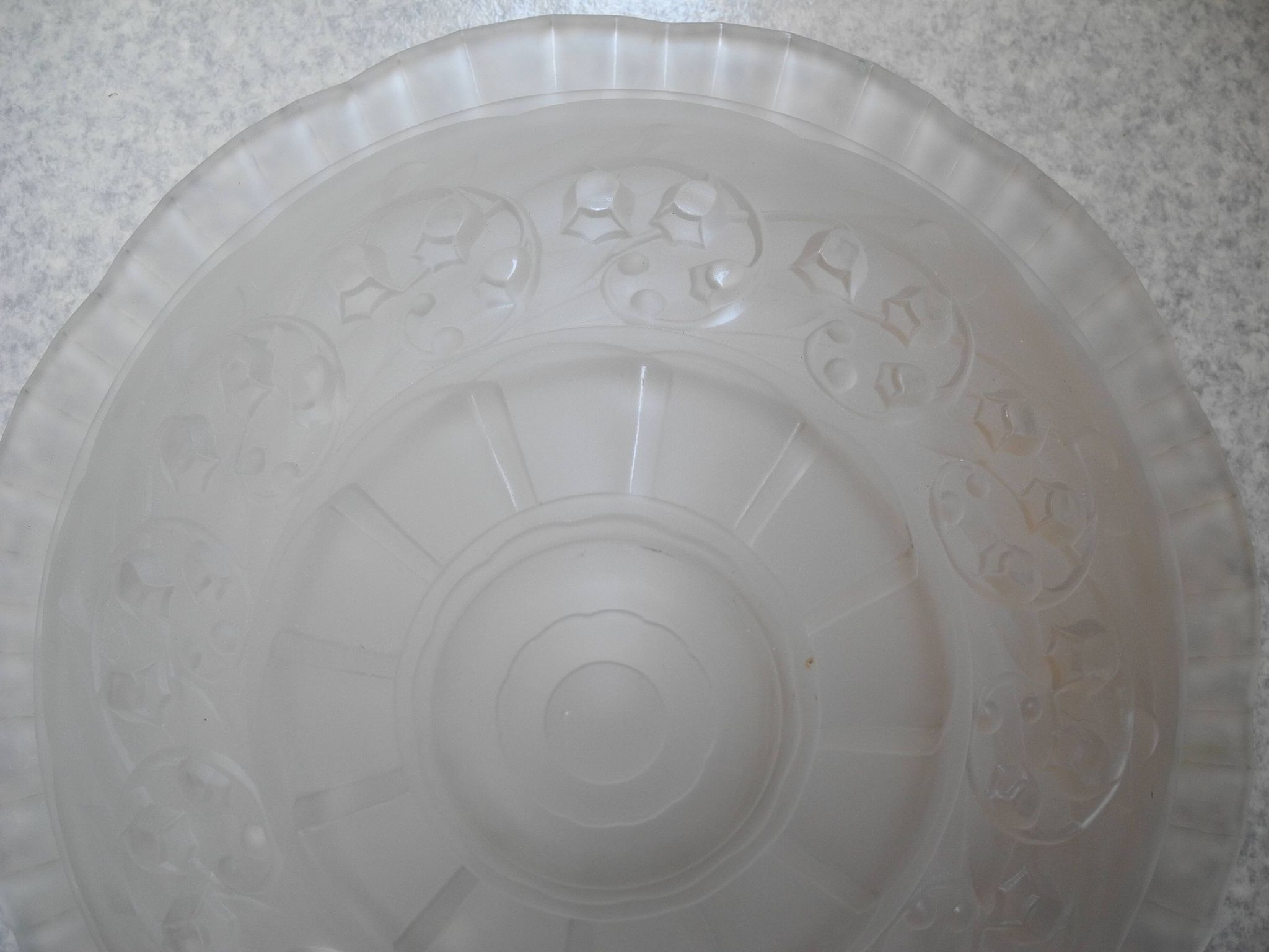 antique Art Deco Maynadier French glass chandelier basin