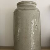 Large cylindrical pot in glazed stoneware