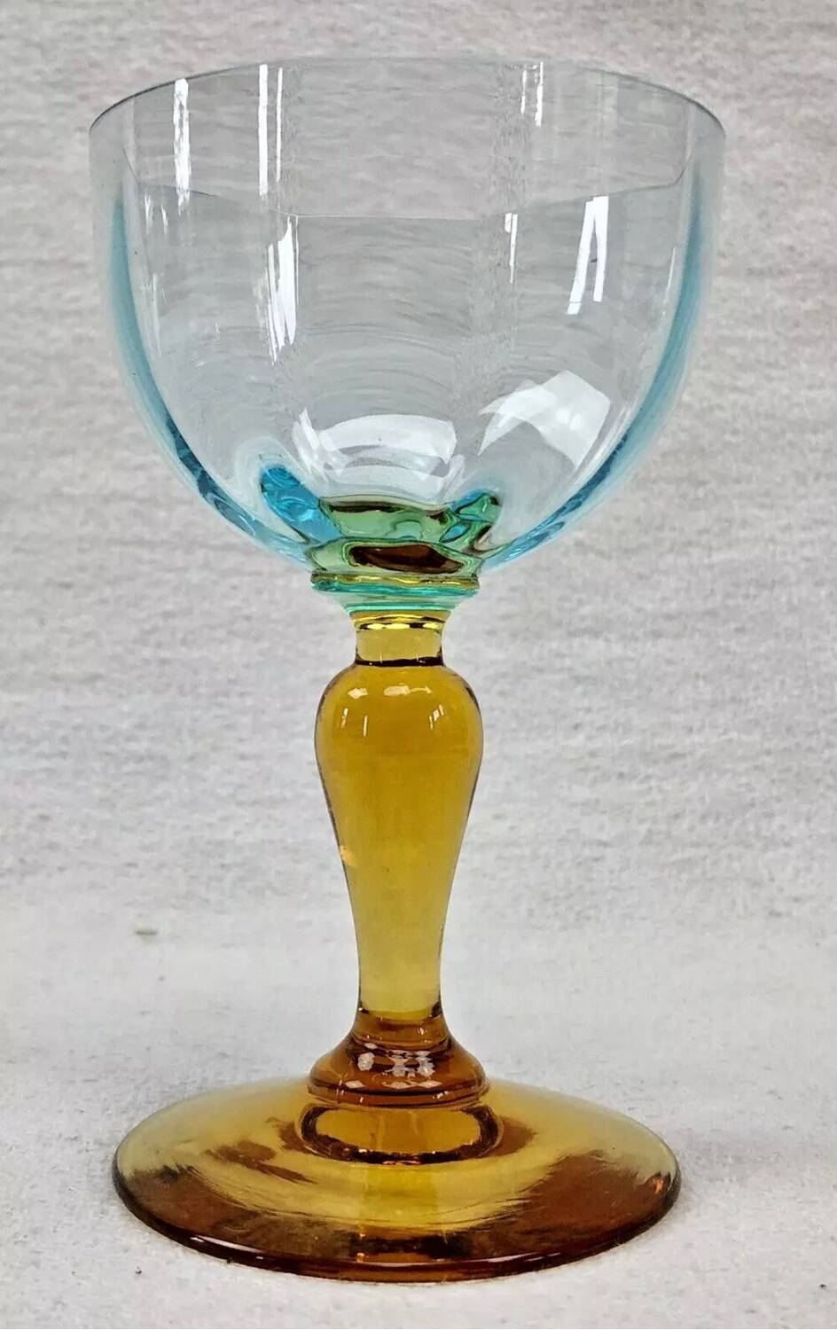 4 old two-tone George Sand wine glasses