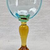 4 old two-tone George Sand wine glasses