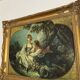 Miroir murale vintage doré avec reproduction "Les Quatre Saisons - L'A