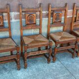 4 chaises basque en chêne