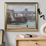 Alexandre Blachard, A view of Dieppe, France, oil on canvas