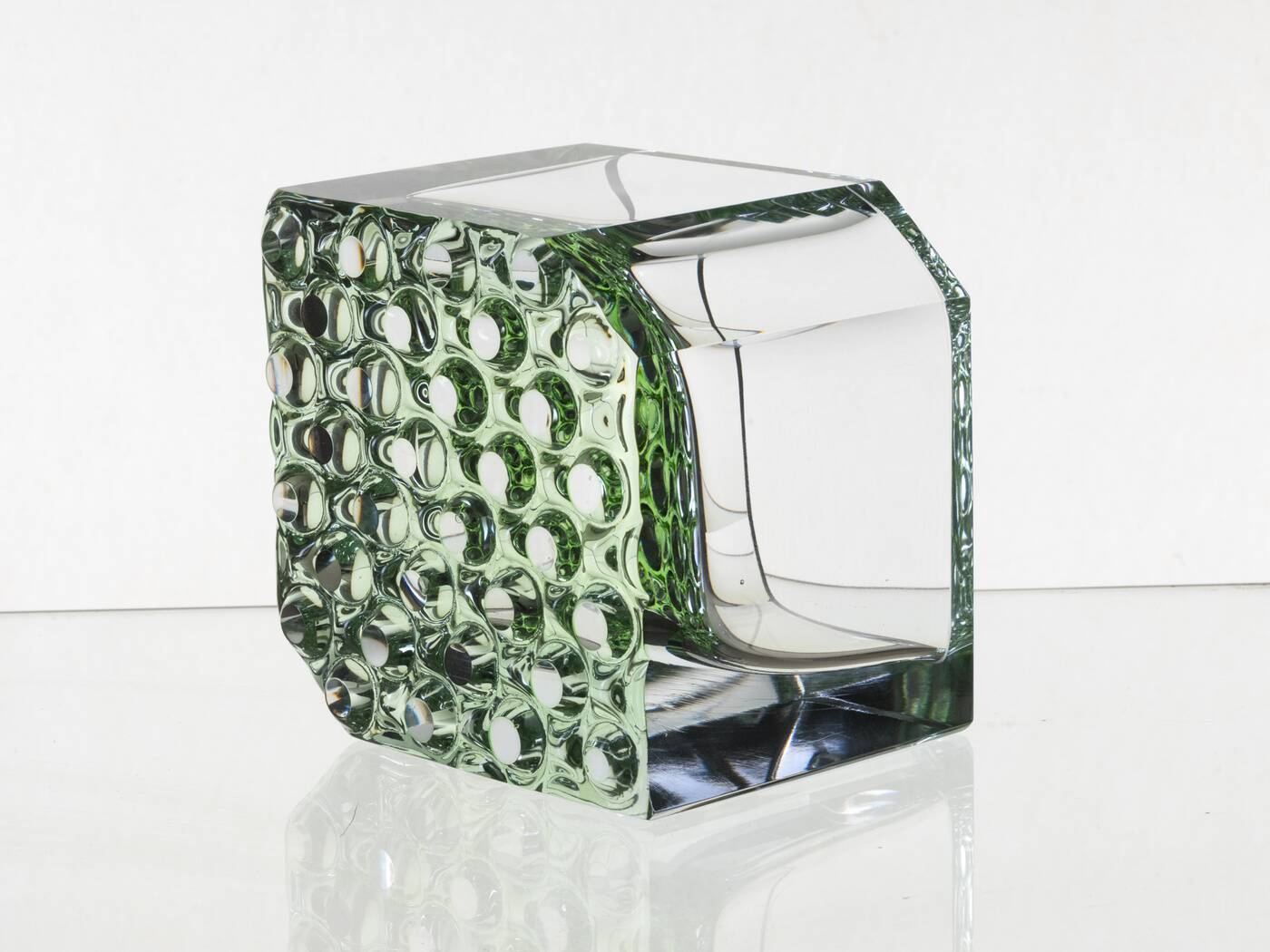 Green Square Bowl, Pavel Hlava, 1970s, Czechoslovakia