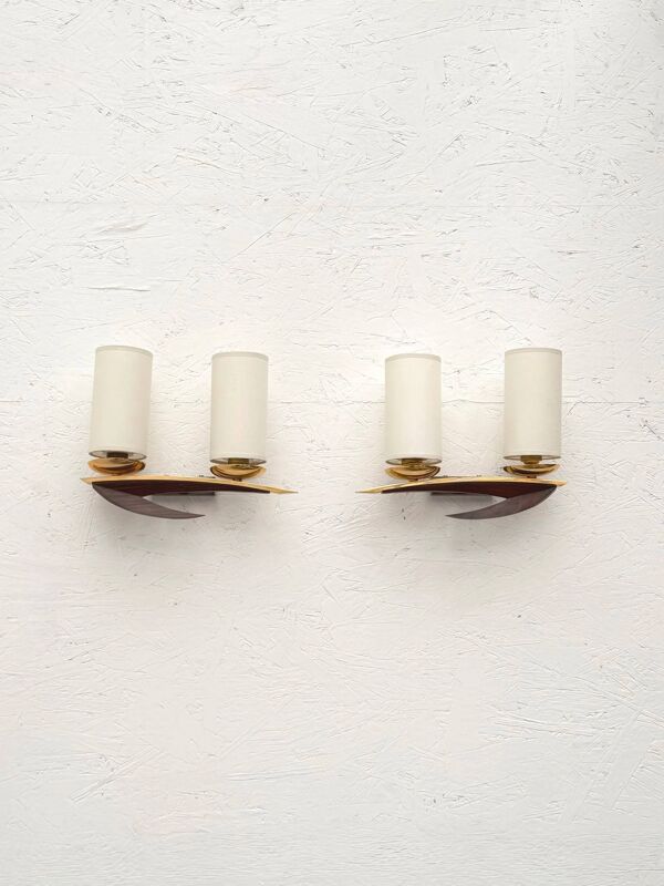 Paire d'appliques scandinaves en teck, 1970