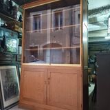 Grande Bibliothèque, Vitrine en bois massif, Design Fonctionnel 1950, 1960