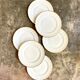 6 flat plates in white and golden Limoges porcelain, Verlaine service