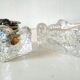 Lighter and ashtray in frosted glass Kalmar design 70s