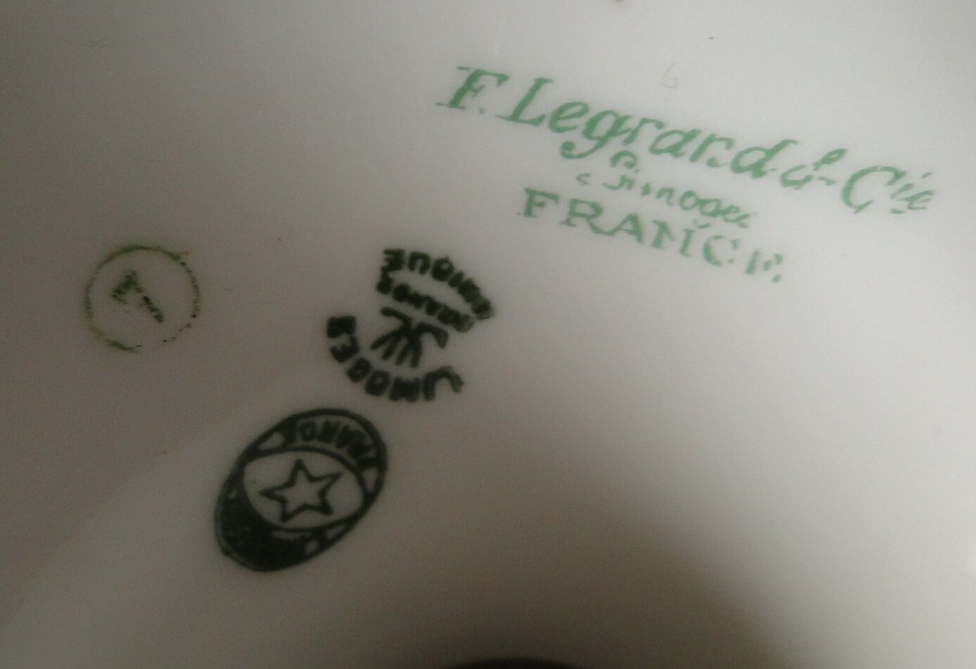 Old porcelain shower foot bowl Limoges f legrand et cie 20s