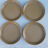 Set de 4 assiettes plates Sarreguemines en grès